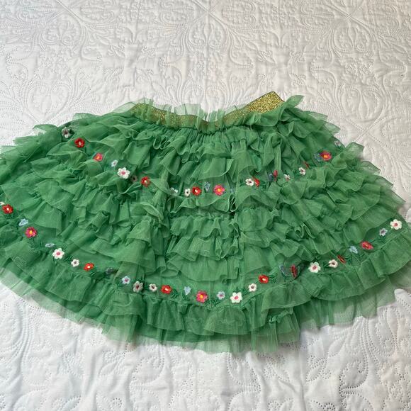 Mini Boden Embroidered Floral Tulle Ruffle Skirt Size 6/7 - Picture 4 of 5